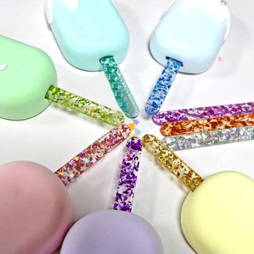 10pcs Acrylic Ice Cream Sticks Pop Popsicle sticks DIY Kid Handwork Art Craft stick Ice Mold Home Cake Stick Kitchen Accessories