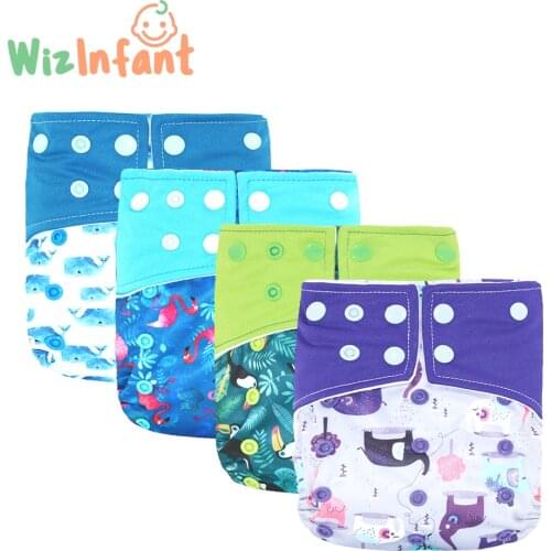 WizInfant Eco-Friendly OneSize Suede Cloth Pocket Diaper Fast Dry Baby Nappy for Girls and Boys Reusable With Back Pocket Diaper