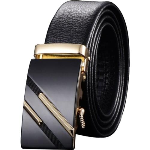 Maikun Simple Vintage Alloy Automatic Buckle Belt Business Youth Mens Casual Belt