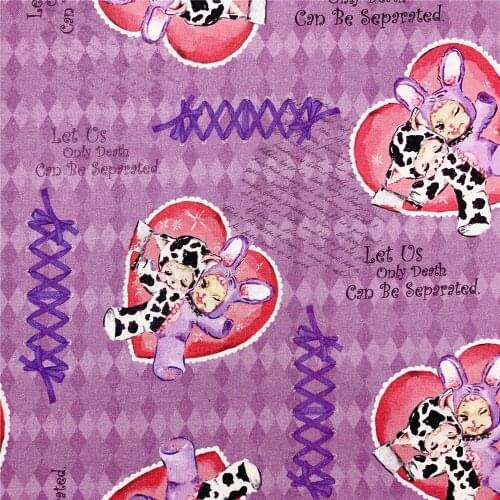 Retro Cow Doll Bunny Doll Cotton Fabric for DIY clothes, bibs, coated, bed sheets Cotton Cloth Home Decro