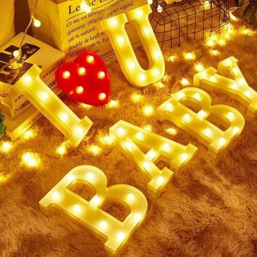 LED Luminous Letter Night Light Creative English Alphabet Number Battery Lamp Romantic Wedding Party Decoration Christmas