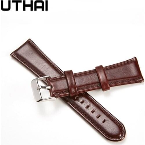 UTHAI P37 Watchbands Leather Watch Strap 18-24mm Watch Band Suitable for Samsung gearS2S3 smart watch