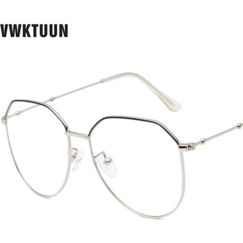VWKTUUN Vintage Women Glasses Frame Men Metal Eyeglasses Frame Retro Round Light Optical Spectacle Frame New