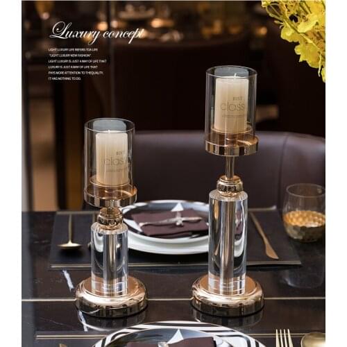 High Quality Simple Luxury Crystal Candlestick Creative Home Decoration Table Wedding Candle Holder