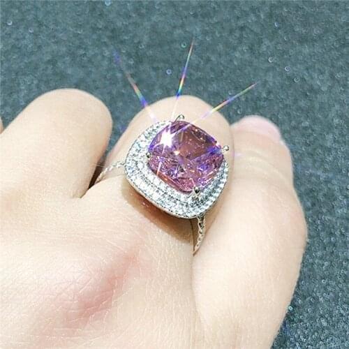 CAOSHI Gorgeous Women Finger-ring with Pink Crystal CZ Noble Lady Party Accessories Luxury Female Anniversary Jewelry Chic Gift