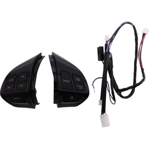 1 Pair Black Left+Right Multifunction Steering Wheel Control Buttons Car Steering Wheel Cruise Cancel Button 8602A008, for Mitsu