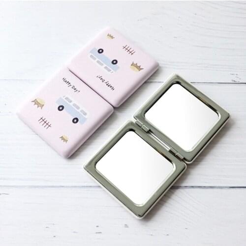 3pcs Mini Clamshell Square Mirror Folding Double-sided Makeup Mirror 2 Times Magnification Portable New Product Gift Travel