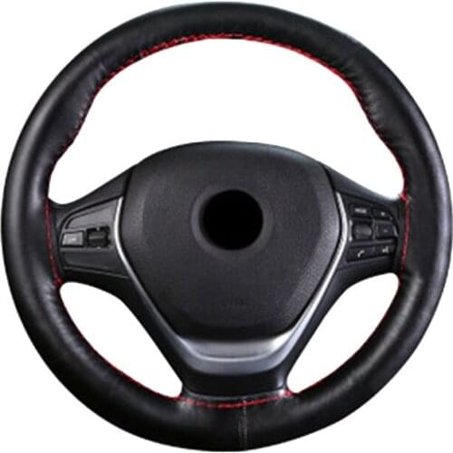 38cm DIY With Needles And Thread Artificial Leather Glossy Car Styling Universal Steering Wheel Covers