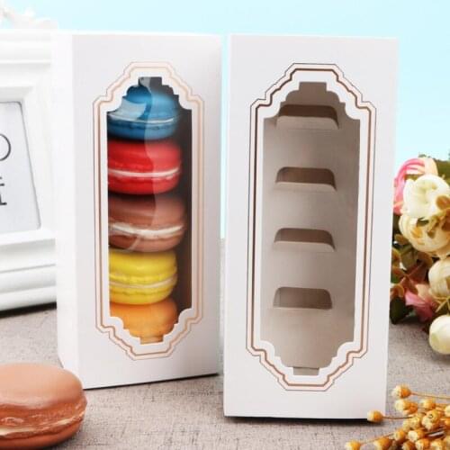 Wedding Party 5pcs Macaron box Empty Transparent Baking Packaging box chocolate candy box LX8414