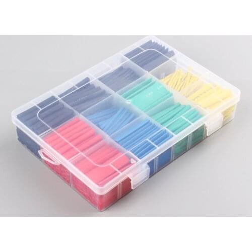 530pcs Polyolefin Heat Shrink Tube Ratio Tubing Insulation Shrinkable Tubes Assortment Electronic 2:1 Wrap Wire Cable Insulated