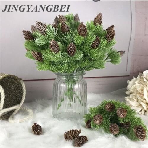 7 Branches Artificial plant pine cone grass decoration single branch Plastic Leaves Home Wedding Christmas Decor