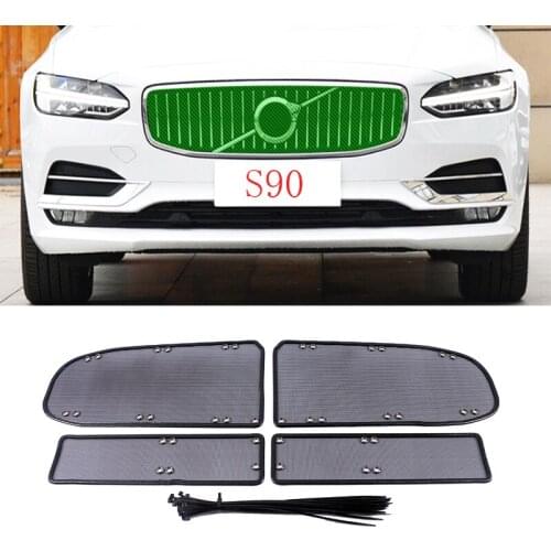 Car Accessories For Volvo S90 2016 2017 2018 2019 2020 2021 Front Mediate Grille Insect Screening Mesh Front Grille Insert Net