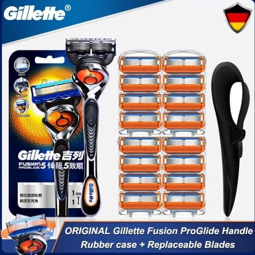 Gillette Fusion Proglide Razor For Men Machine For Shaving Blades 5 Layer Cassettes With Replaceable Blades/Rubber Sleeve