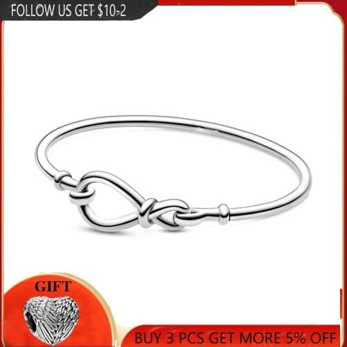 Hot 925 Sterling Silver Eternal Symbol Rosette Bracelet Fit Original Beads Charms DIY Jewelry Gift For Wome