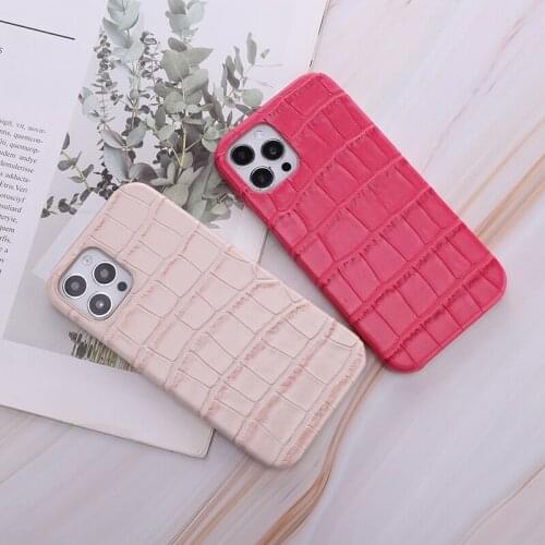 Black Crocodile Texture Leather Phone Cover For iphone 11 12 Pro Max Mini 7 8 Plus X XR XS Luxury Shockproof Back Case Coque