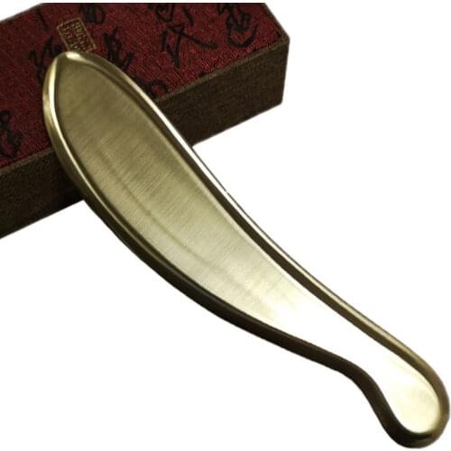 Pure Copper Brass Board Body Back Neck Massage Tool Guasha Board For Scraping Massager Tools SPA Scraper 178x40x4mm free ship