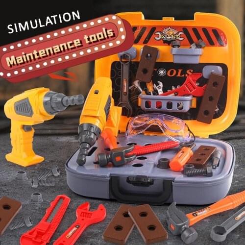 Childrens Electric Toolbox Plastic Toy Set Boy Simulation Repair Chainsaw Baby Repair Screwdriver Play House Toy