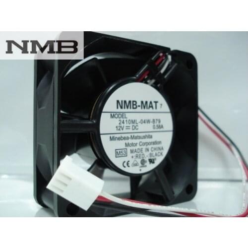 For NMB 2410ML-04W-B79 -F62 6025 60x60x25mm 6cm DC 12V 0.58A 3Wire server inverter Cooling fan