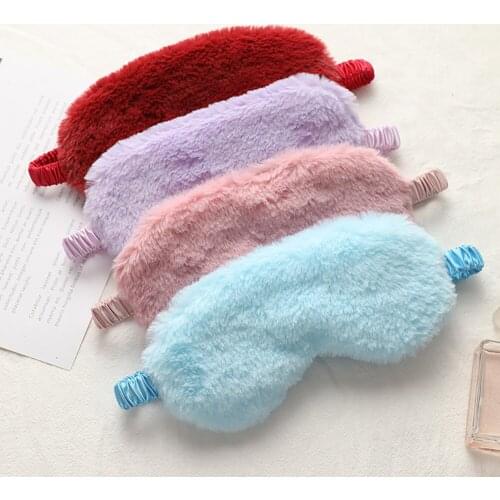 Sleep Eye Mask Cute Plush Eye Cover Kids Sleeping Mask Cartoon Travel Rest Eye Shade Band Eye Patch Blindfold Sleep Aid Eyepatch