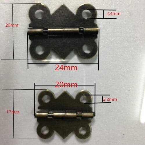Cabinet Door Hinge 4 Holes Butterfly Antique Bronze Tone,2pcs
