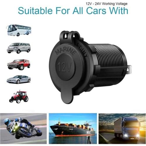 Cigarette Lighter Socket Car Marine Motorcycle Tractor ATV RV Lighter Socket Power Outlet Socket Receptacle 12V Waterproof Plug