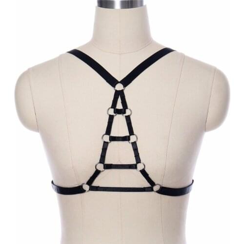 JLX.HARNESS Womens Sexy Adjustable Lace-up Bra Night Club Dancing HARNESS BRA Funny Cage Bra Fetish Wear Bondage Lingerie O0152