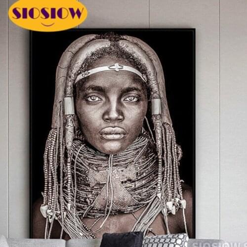 Full Drill Square 5d Diy African Women Diamond Painting Cross Stitch Daimond Mosaic Embroidery Paintings For Living Room Wall