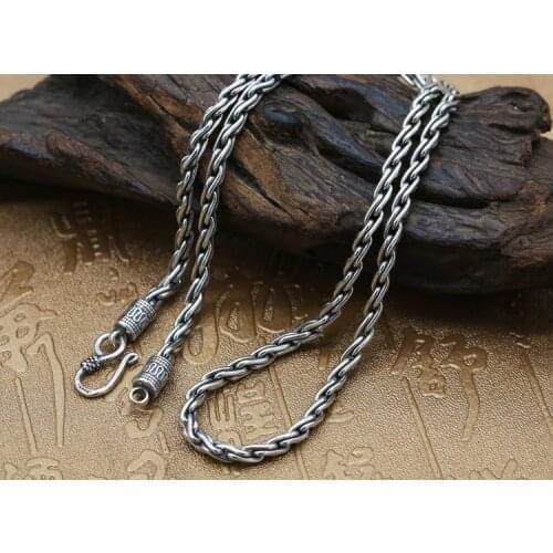 Real Solid 925 Sterling Silver rope chain Necklace LINK Chain men women jewelry A4677