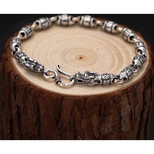 New Wealthy Deer Six-character Mantra Leading Bracelet Mens Retro Daming Mantra Personality Fashion Jewelry Influx of People