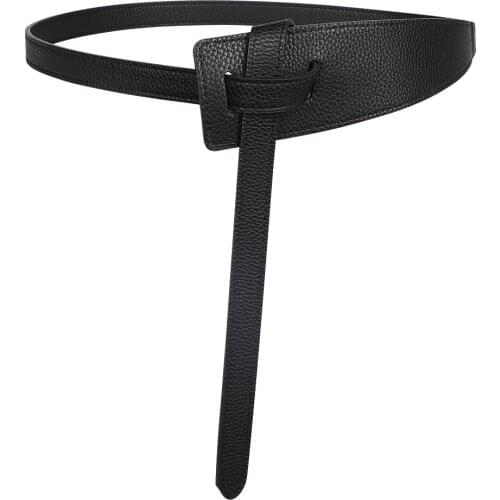 New Knot Deisgn Belts For Coat Plus Long Soft Faux Leather Waistbands Dress Slim Cummerbunds Women Party Wedding Decorate Gifts