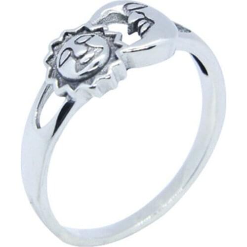 Size 6-10 Lady Girls 925 Sterling Silver Sun Moon Ring Jewelry New Sun S925 Ring