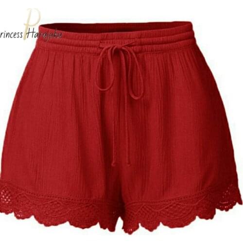 Plus Size Womens Shorts 2021 Summer Short Femme Sexy Lace Rope Tie Shorts Sport Leggings Fashion Trousers Shorts Oversize Short