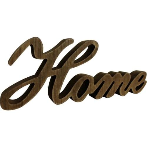 Rustic Vintage Distressed Wooden Words Sign Free Standing "Home" Tabletop/Shelf/Home Wall/Office Decoration Art