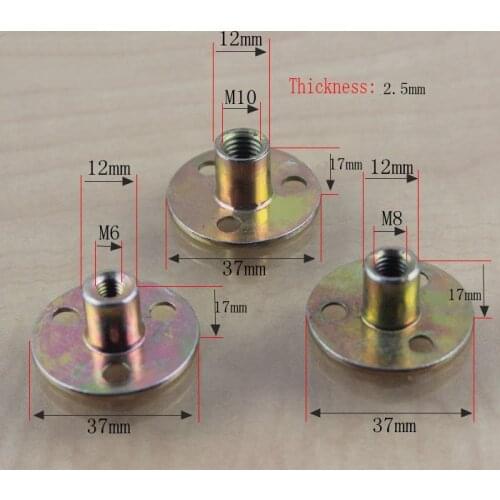 Thicken m6 m8 m10 3/8 5/16 1/4 flange Furniture Nut steel plate round flange edge bed chair table connector