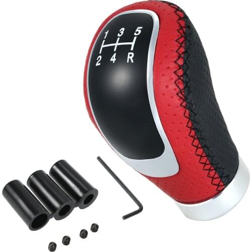Universal Shift Knob 5 Speed 6 Speed Car Gear Shift Knob Shifter Lever Stick Replacement for All Manual Car Black/Red Optional