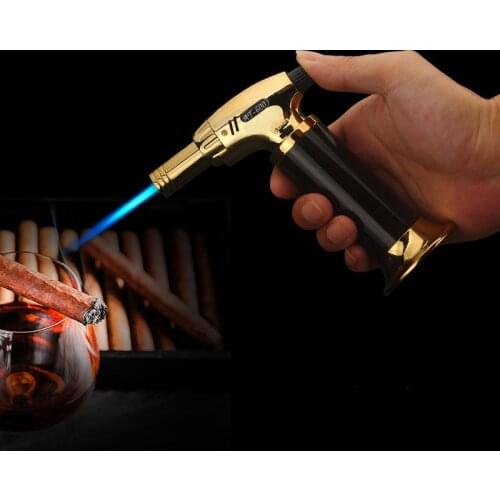 Torch Turbo Lighter 2018 New Spray Gun Jet Butane Cigar Lighter Gas Cigarette 1300 C Windproof Lighter No Gas