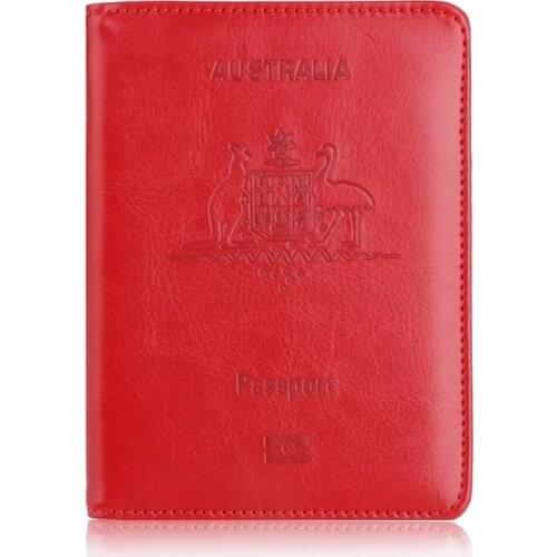 Women Travel Passport Cover for Australia Leather Protector Passport Holder Case for Business Credit Card Holder Case