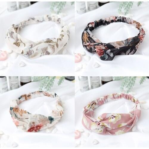 1 Pcs Fashion Women Printed Flora Headband Rope Elastic Hair Bands Hair Clip Women Female Turban Hair Accessories Wholesale