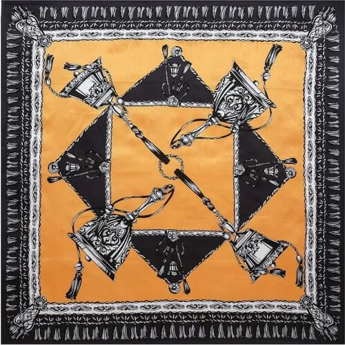 2021 Spring Fashion Thin Style Luxury High Quality Twill Silk Scarf Muslim Mulberry Silk Fashion Ladies Headband Scarf 90*90cm