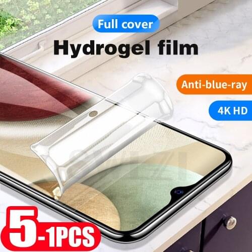 5-1Pcs full cover for Samsung galaxy A01 A02 A02s A11 A12 A21 A21s A22 A31 A32 A41 A42 A51 A52 A71 A71s A72 A91 hydrogel film