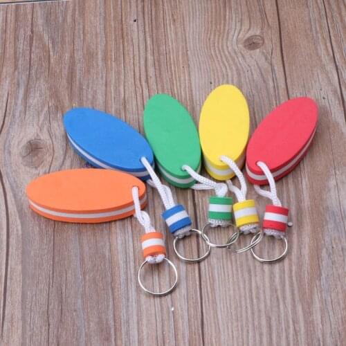 5Pcs Oval Foam Floating Keychain Boating Fishing Surfing Outdoor Sports Keychain A variety of colors can be replaced