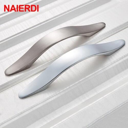 NAIERDI Cabinet Handles Knobs Aluminum Alloy Door Kitchen Knobs Cabinet Pulls Drawer Furniture Handle Hardware 128mm/160mm