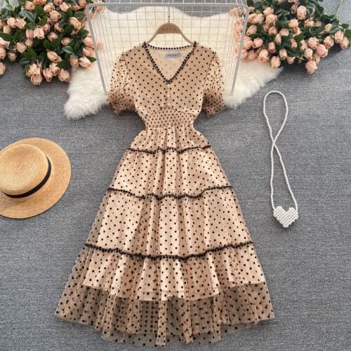 AXIUii NADRiDA Summer Polka Dot Dresses