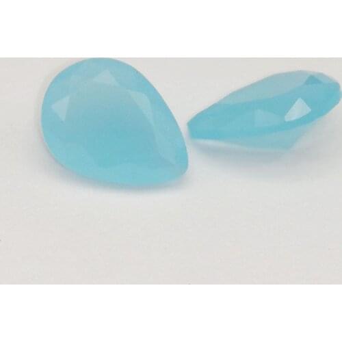 Free Shipping Pear Cut Milky Blue Glass Stone Beads 2x3mm~13x18mm Loose Spacer For Jewelry Making DIY Accessories