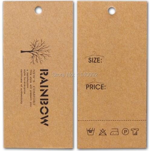 Clothing kraft paper tag/garment swing tag/clothing customized hang tag/garment labels 1000 pcs a lot