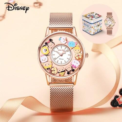 Disney Mickey Mouse Women Fashion Watches Womens Simplicity Casual Quartz Band Watch Analog Wrist Watch Gift Montre Femme