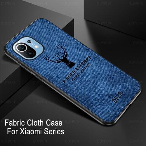 Case For Xiaomi Mi 11 Lite Luxury Christmas Deer Cloth Fabric Cases For Xiaomi Mi 11 Pro Thin Silicon Cover on 11 light Coque