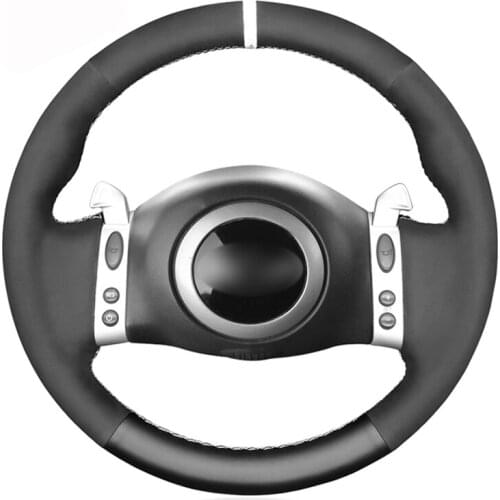 Black Suede Artificial Leather No-slip Car Steering Wheel Cover for Mini Coupe 2001-2006 Convertible 2004-2008 Mini R50 R53 R60