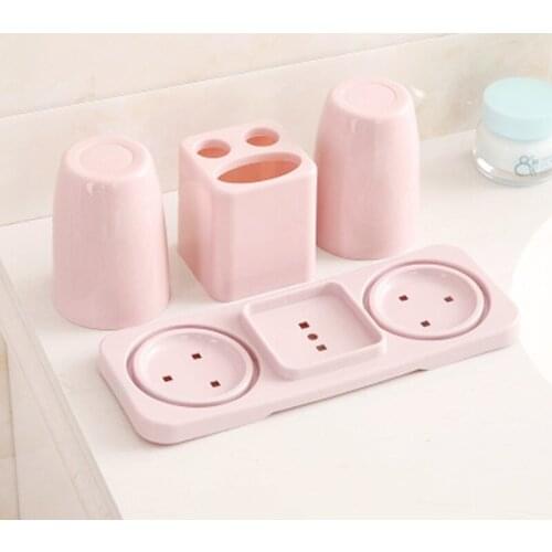 Toothbrush holder wash set double mouthwash cup toothbrush seat couple toothpaste rack bathroom storage storage rack
