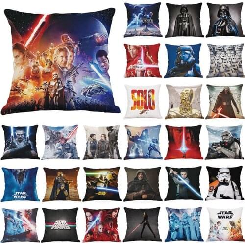 Disney Star Wars 3D Printing Sofa Pillowcase Cartoon Cushion Cover Throw Car Lumbar Pillow Cushion 45x45cm-no filling Home Decor